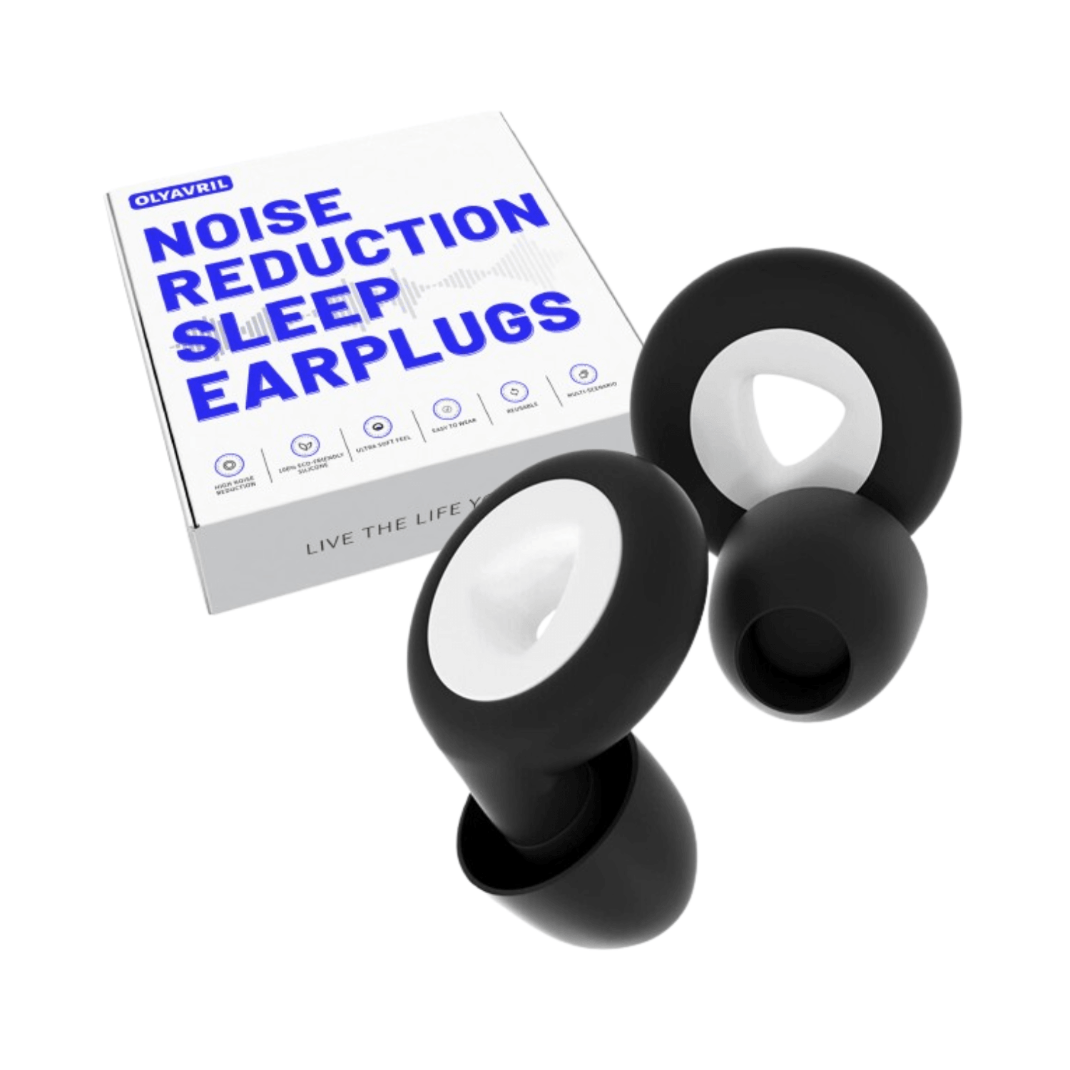 Olyavril noise-reducing earplugs packaging